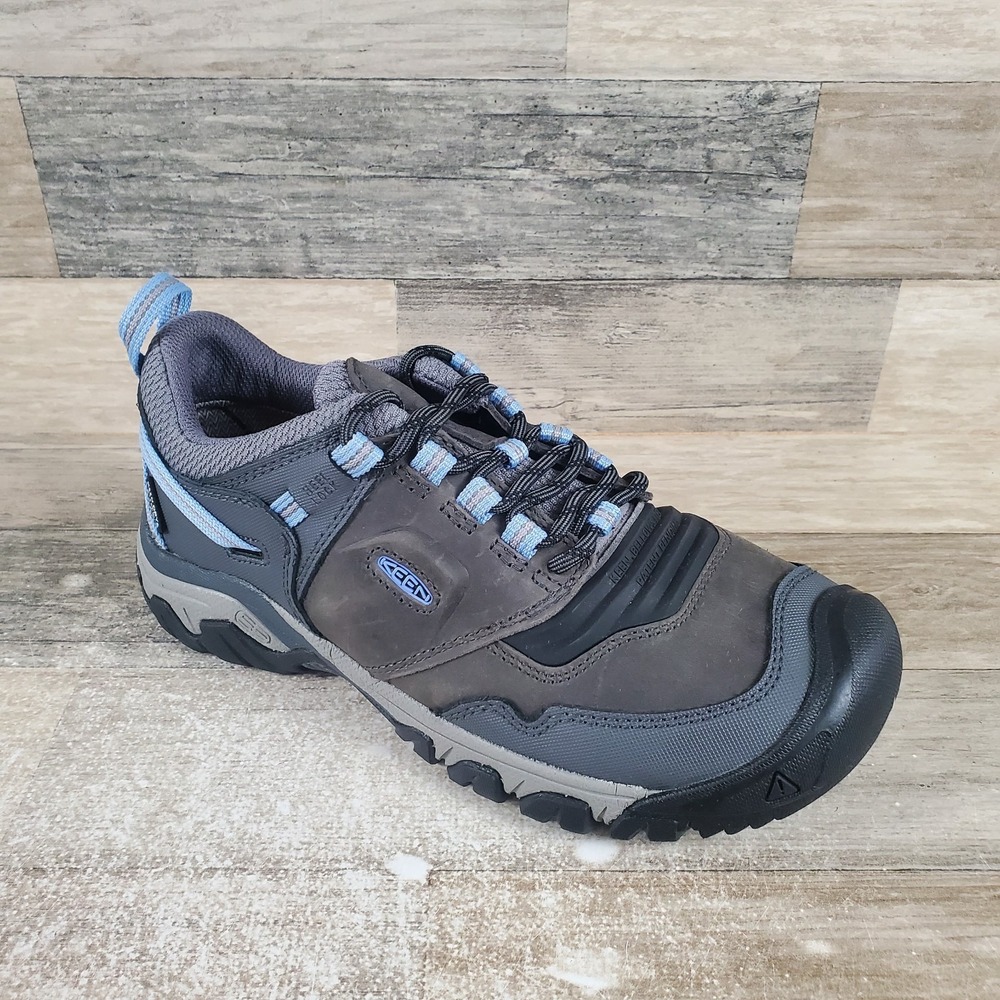 Keen Ridge Flex Womens Hiking Shoes Sz 9 Steel Gray Hydrangea Waterproof Sneaker